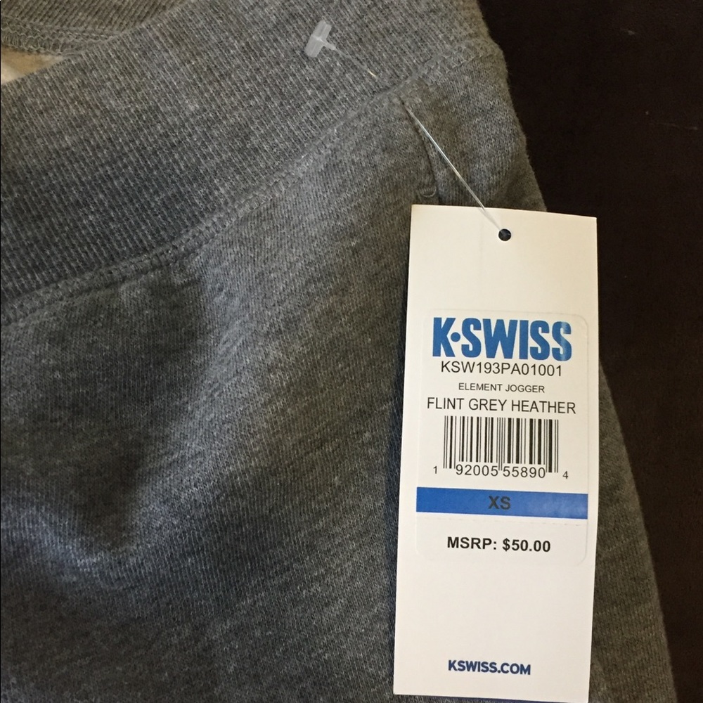 K-SWISS Gray joggers (xs) new - Picture 7 of 8